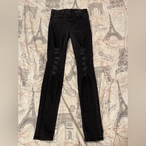 J Brand Maria Blk Heart Distressed Skinny Jeans size 29